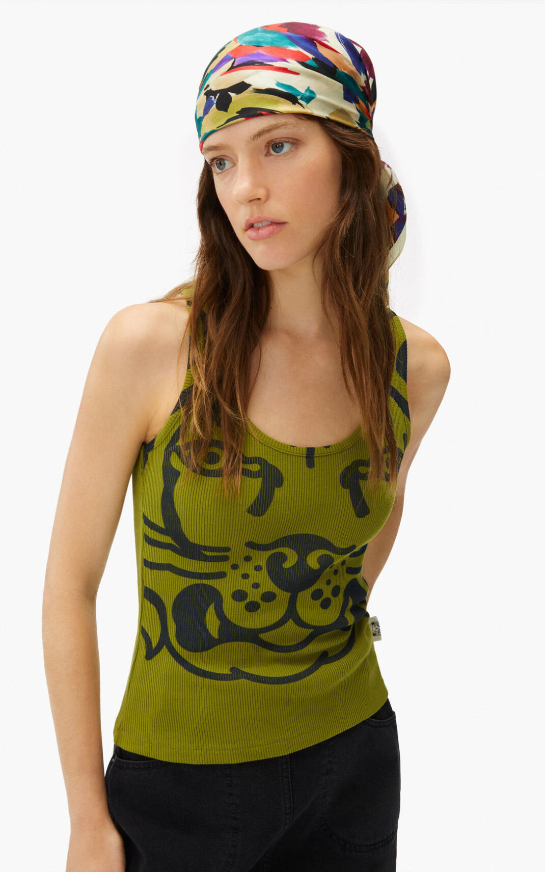 Camisetas Kenzo K Tiger vest top Mujer Verde Oliva - SKU.6531524